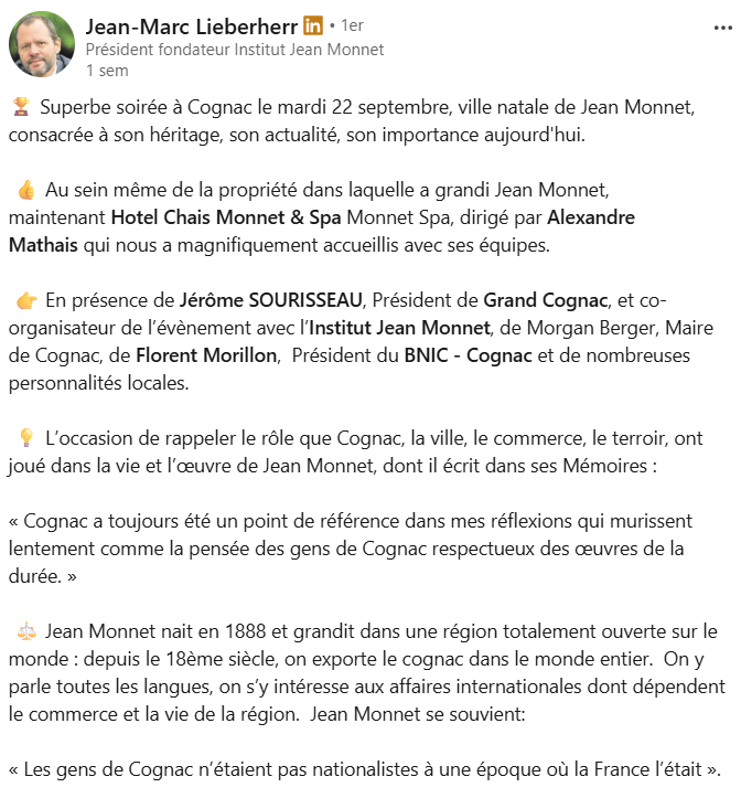 Jean Monnet, enfant de Cognac : une soirée autour de son héritage et de son actualité 6 Captura de pantalla 2026 10 08 130509