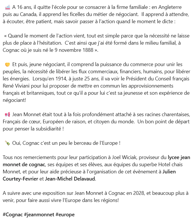 Jean Monnet, enfant de Cognac : une soirée autour de son héritage et de son actualité 7 Captura de pantalla 2026 10 08 130524